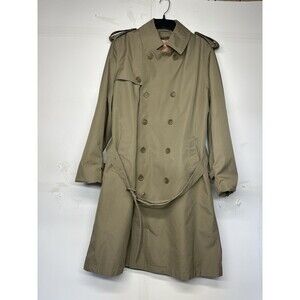 Hill & Archer Men’s 40R Khaki Trench Coat Double Breasted Belted Classic